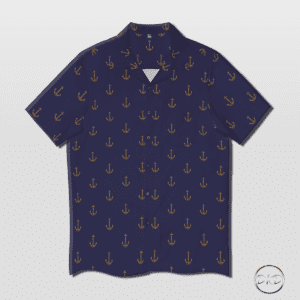 Hawaiian shirt with a brass anchor pattern