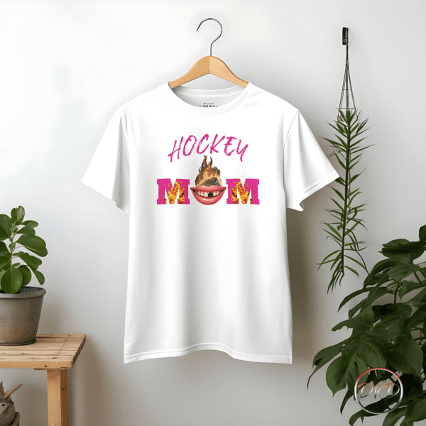 Comfort Colors 1717 Hockey Mom Unisex Pink Design TShirt - Image 2