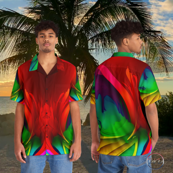 Tropical Splash Abstract Floral Hawaiian Shirt - Image 3