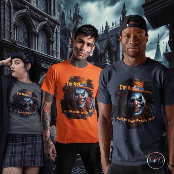 Sinister Smirk Sick Goth Halloween Evil Clown Unisex T-Shirt - Image 4