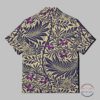 The Colors of Hawaii Mens Grunge Hawaiian Shirt Deep Blue Beige and Purple Floral Design - Image 4