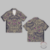 The Colors of Hawaii Mens Grunge Hawaiian Shirt Deep Blue Beige and Purple Floral Design - Image 5