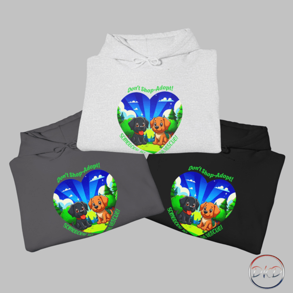 Hoodie Don't Shop-Adopt Dogs Rescue Heartwarming Design - Image 2