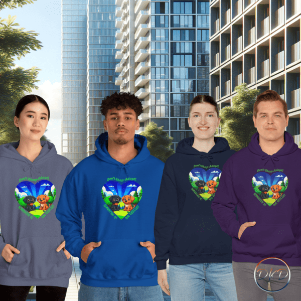 Hoodie Don't Shop-Adopt Dogs Rescue Heartwarming Design - Image 3