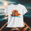 Fishing Rod Unisex Tee Hooked Sunset Waves Design - Image 2