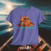 Fishing Rod Unisex Tee Hooked Sunset Waves Design - Image 8