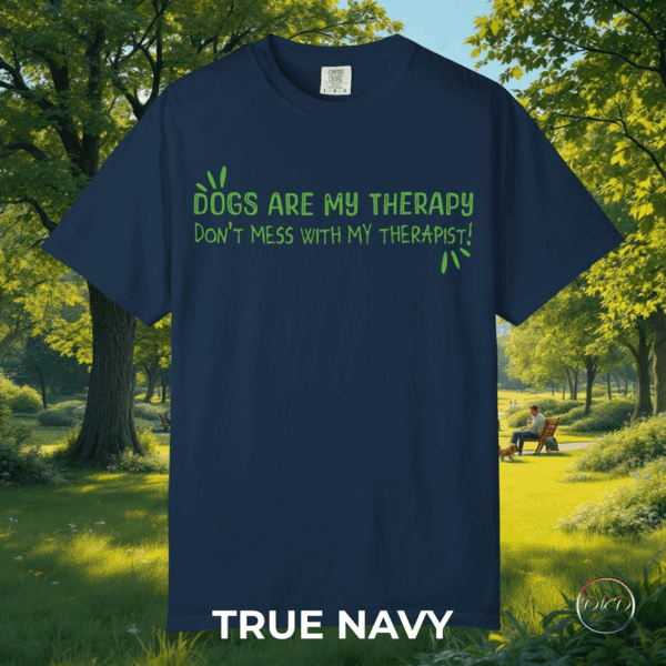 Comfort Colors 1717 Therapy Dog T-shirt with Green Playful Text - Image 5