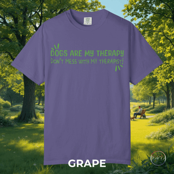 Comfort Colors 1717 Therapy Dog T-shirt with Green Playful Text - Image 7