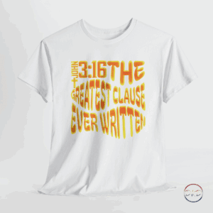 This Faith Based T-Shirt features a bold, inspirational statement in a vibrant, gradient font transitioning from red to golden yellow, centered on the chest. A perfect witnessing tool, the design exudes warmth, passion, and light, symbolizing emotional and spiritual resonance. Perfect for those seeking a powerful message with modern aesthetics.