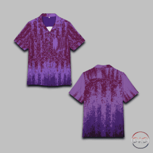 The abstract Wisteria Shirt is a wearable canvas of twilight hues, blending artistic abstraction with botanical grace. Its gradient wash transitions from deep plum to soft lavender, echoing the cascading bloom of wisteria at dusk. This shirt gives off a serene and stylish vibe, perfect for those who appreciate nature-inspired designs. Ideal for casual wear at the beach or low-key settings, this shirt is a versatile addition to any wardrobe. Relevant for summer outings, beach vacations, and garden parties.