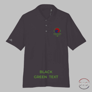 This performance polo brings a quiet, heartfelt touch to everyday wear. An embroidered "Somebody To The Rescue" dog rescue emblem sits on the chest — a subtle badge of care that sparks conversation and connection. Lightweight and breathable, the polo moves easily from morning walks to volunteer shifts at the shelter. The sun-blocking fabric and moisture-wicking finish keep you comfortable during long days outside, while the durable recycled polyester holds up to frequent wear and washes. Choosing this polo means wearing support: each purchase helps provide food, shelter, and medical care for rescued dogs, so your shirt carries both function and meaning. Black with green text.