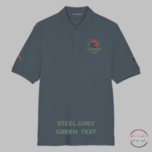 This polo carries a quiet confidence and a big heart. The embroidered "Somebody To The Rescue" motif on the chest and sleeves tells a story of late-night fosters, shelter walks, and joyous reunions — a subtle badge for anyone who shows up for animals. The pique fabric has a soft, structured feel that holds its shape while staying breathable. Wear it to volunteer shifts, casual meetups with fellow rescuers, or when you want to put your values where people can see them. With every purchase supporting rescue efforts, this polo becomes part of the ripple of care you send out into the world. Steel grey with green text