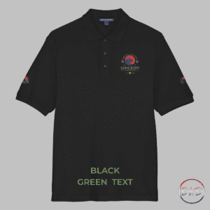 This polo carries a quiet confidence and a big heart. The embroidered "Somebody To The Rescue" motif on the chest and sleeves tells a story of late-night fosters, shelter walks, and joyous reunions — a subtle badge for anyone who shows up for animals. The pique fabric has a soft, structured feel that holds its shape while staying breathable. Wear it to volunteer shifts, casual meetups with fellow rescuers, or when you want to put your values where people can see them. With every purchase supporting rescue efforts, this polo becomes part of the ripple of care you send out into the world. Black with green text.