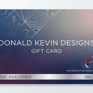 GiftCard with Donald Kevin Designs text and logo