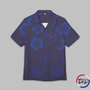 Shirt front-Elevate your summer style with Blue Ember Bloom, a unisex Hawaiian shirt designed for bold, tropical expression. Featuring oversized blue hibiscus flowers against a deep purple background, this vibrant button‑up delivers standout island energy in a lightweight, breathable fabric. Perfect for vacations, beachwear, resort outfits, and everyday casual looks, this tropical floral shirt brings comfort and color to any warm‑weather wardrobe.