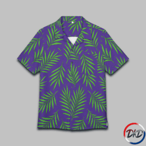 Fresh, bold, and unmistakably tropical — Purple Palm Breeze brings a vibrant modern twist to the classic unisex Hawaiian shirt. The deep purple backdrop sets a rich, stylish tone, while bright green palm leaves sweep across the fabric in a crisp, high‑contrast pattern. Lightweight, breathable, and relaxed in fit, this shirt is perfect for vacations, beach days, summer parties, or adding a lively island vibe to your everyday wardrobe.